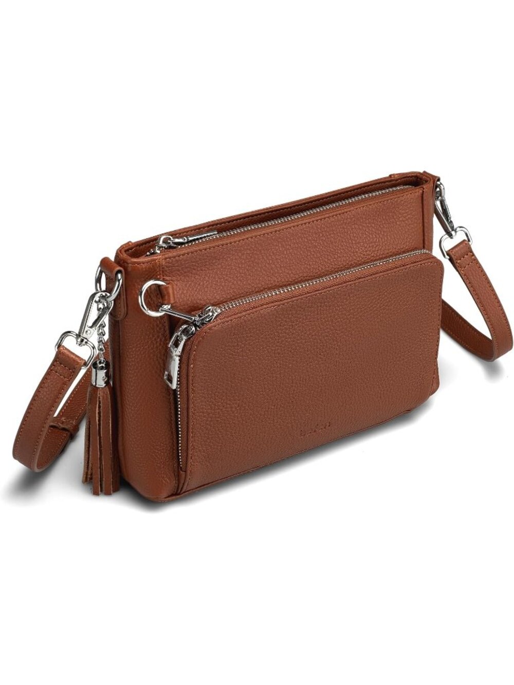 👜Women's Brown Genuine Leather Anti Theft RFID Crossbody Bag Wallet Purse